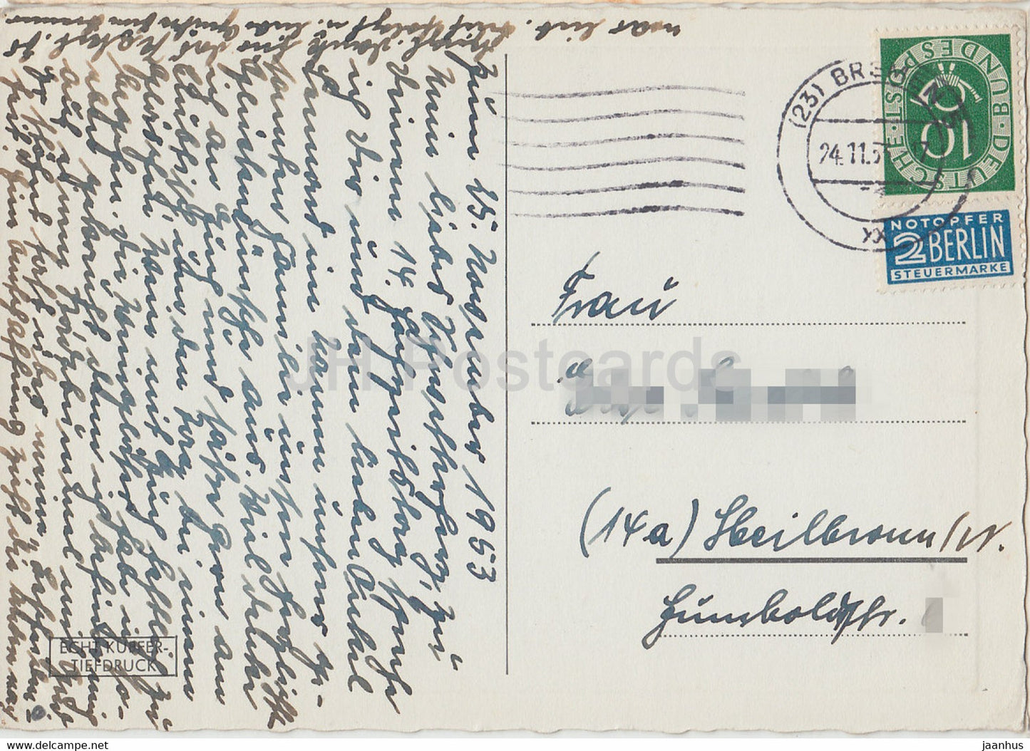 Bremen - Blick von Ratsstuben auf Dom und Rathaus - old postcard - 1953 - Germany - used