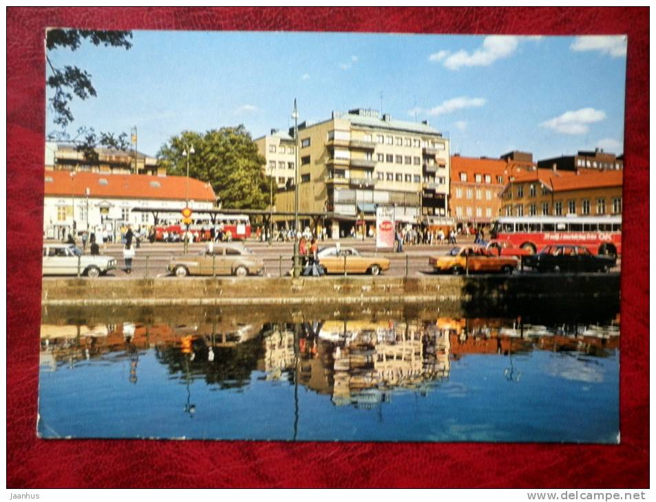 Boras - south square, södra torget - sent to Estonia, stamped - Sweden - used - JH Postcards