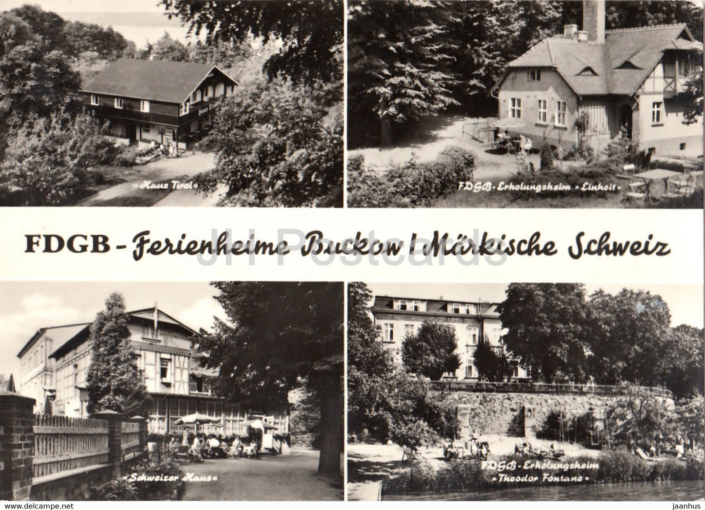 FDGB Ferienheime Buckow - Markische Schweiz - Haus Tirol - Schweizer Haus - 1960s - Germany DDR - used - JH Postcards
