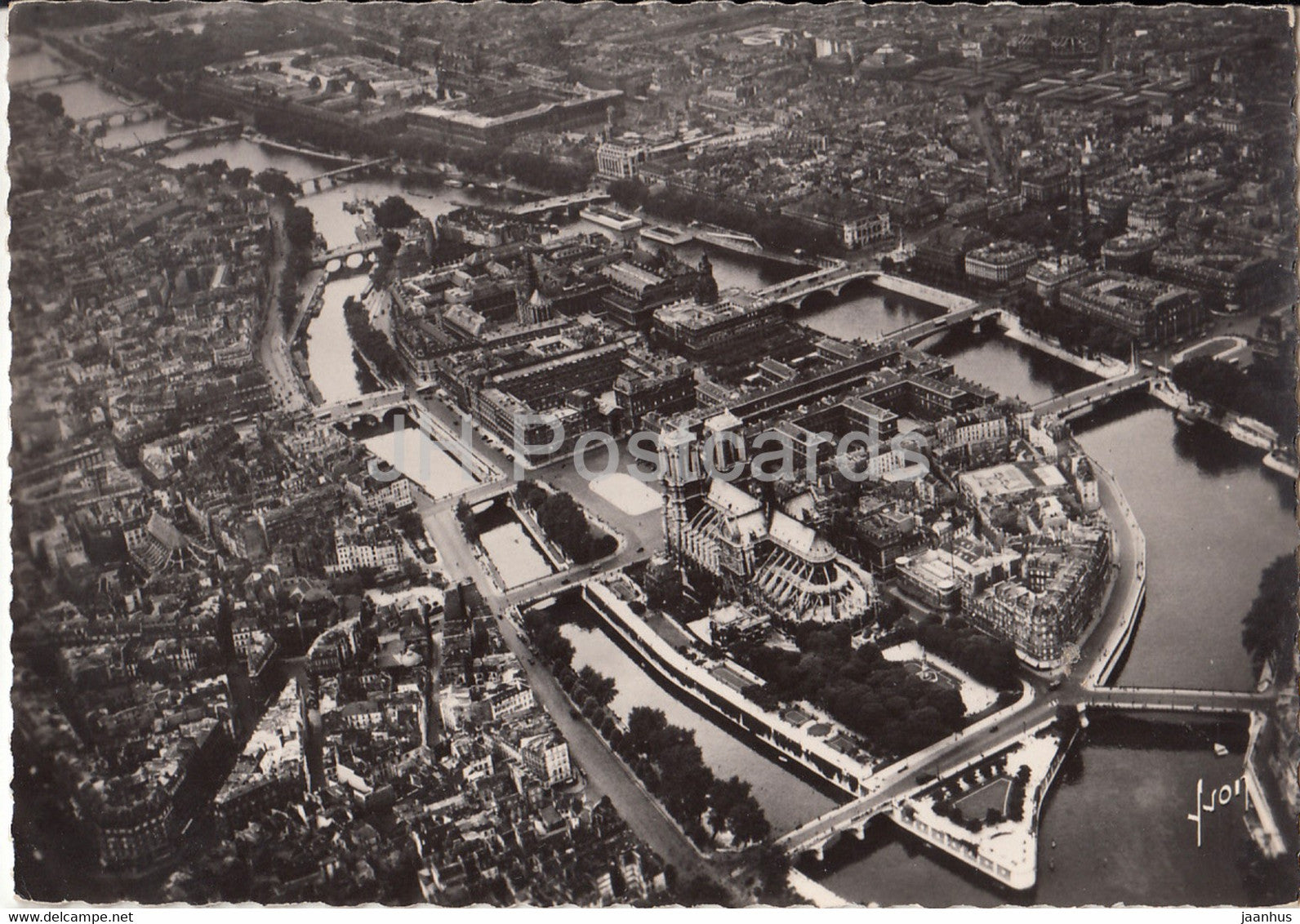 Paris - En Avion - La Seine et l'Ile de la Cite - France - unused - JH Postcards