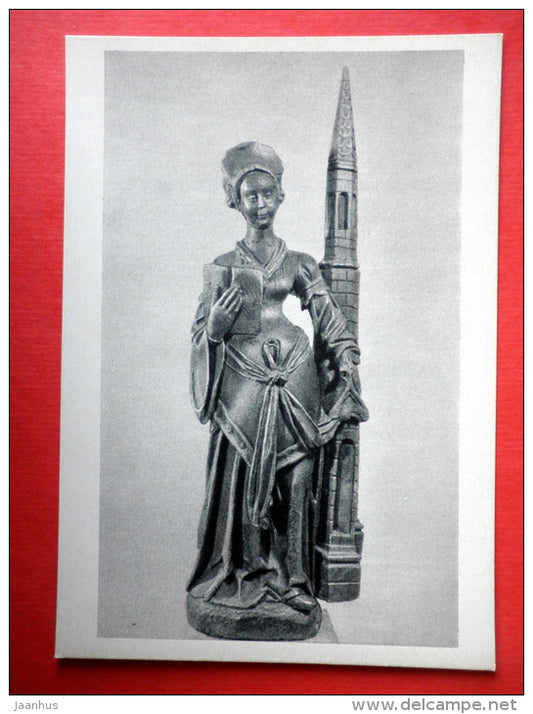 Saint Barbara by Netherland master of XVI century - sculpture - netherlands art - unused - JH Postcards