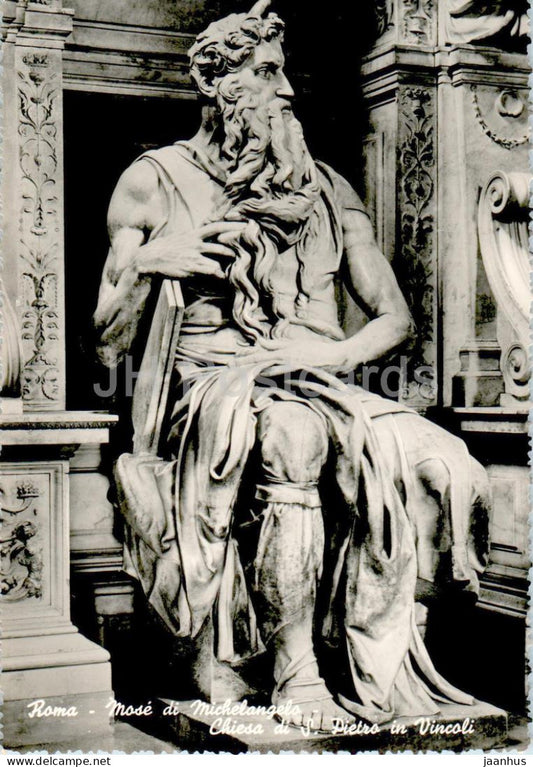 Roma - Mose di Michelangelo - Chiesa di S Pietro in Vincoli - Moses - sculpture - 67 - Italian art - Italy - unused - JH Postcards