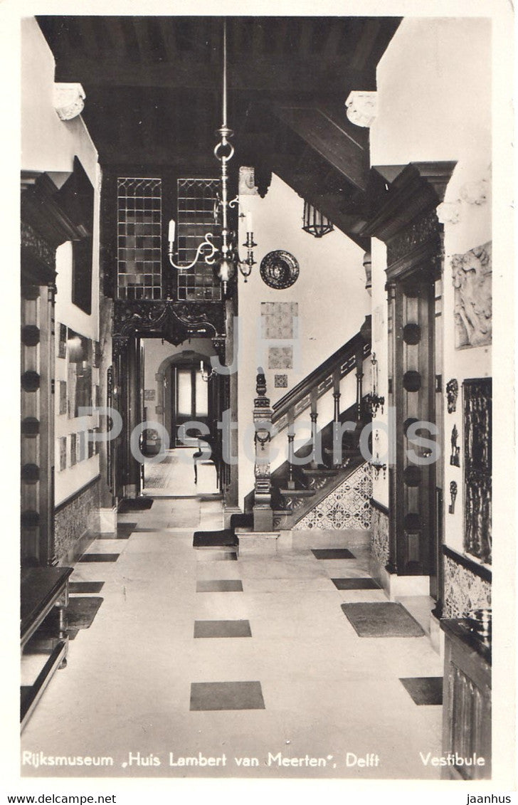 Rijksmuseum - Huis Lambert van Meerten - Delft - Vestibule - museum - WSB - old postcard - Netherlands - unused - JH Postcards