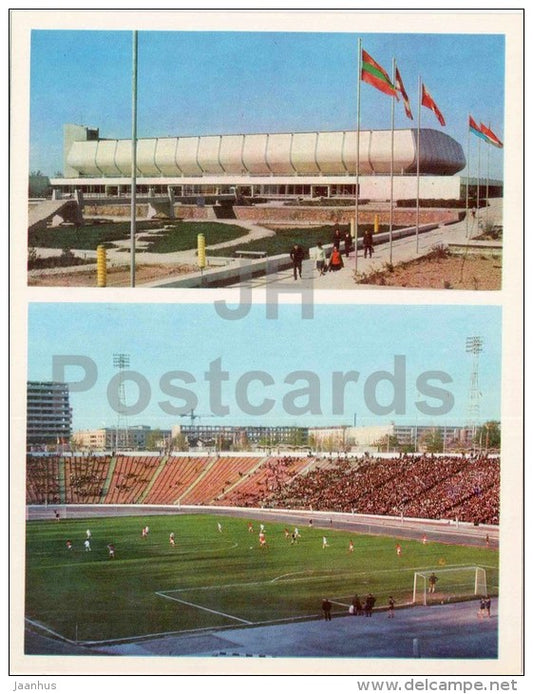 Palace of Sports Yubileinyi - Pakhtakor stadium football  Tashkent - large format card - 1974 - Uzbekistan USSR - unused - JH Postcards