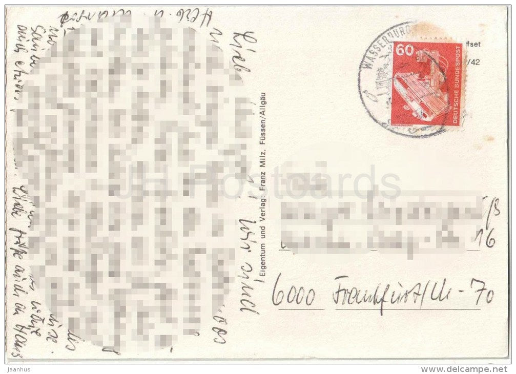 Wasserburg am Bodensee - Germany - gelaufen - JH Postcards