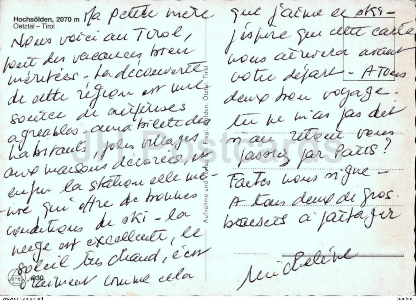Hochsolden 2070 m - Oetztal - Tirol - 930 - Austria - used