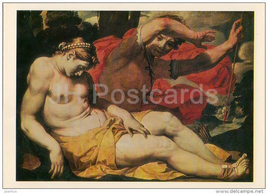 painting by Theodoor Rombouts - Cephalus and Procris - nude - naked - Flemish art - Russia USSR - 1980 - unused - JH Postcards