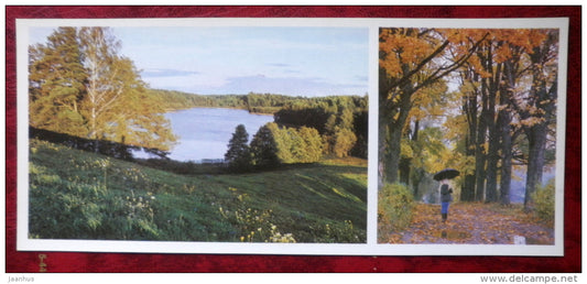 Latvian views - autumn - lake - 1980 - Latvia USSR - unused - JH Postcards
