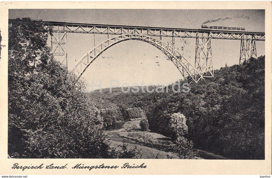Bergisch Land - Mungstener Brucke - Deutschlands hochste Brucke - bridge - railway - old postcard - 1937 -Germany - used - JH Postcards