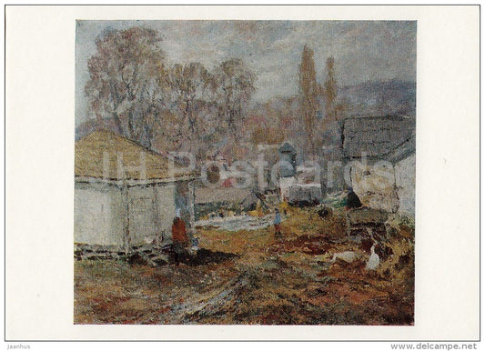 painting by A. Sotskov - Saratovskaya stanitsa , 1978 - Russian art - Russia USSR - 1987 - unused - JH Postcards