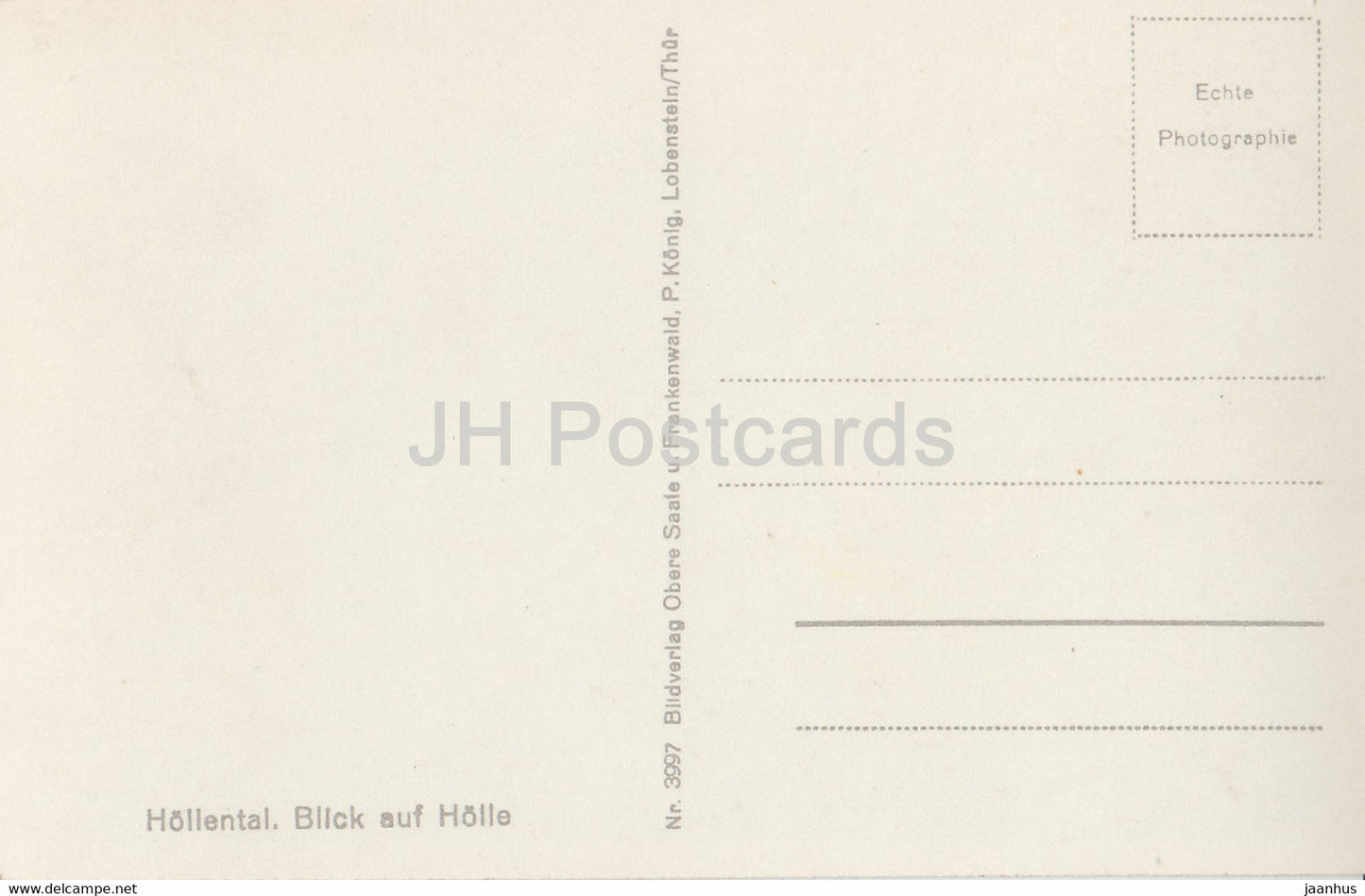 Hollental - Blick auf Holle - 3997 - old postcard - Germany - unused