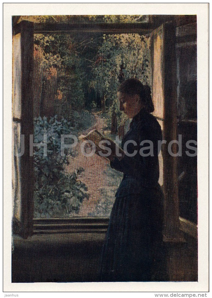 painting by Nikolai Ge - Portrait of N. Petrunkevich , 1893 - woman - Russian art - 1958 - Russia USSR - unused - JH Postcards