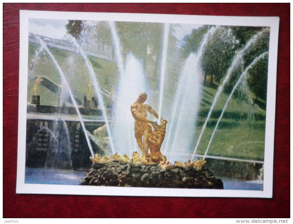 Samson fountain - Petrodvorets  - 1961 - Russia USSR - unused - JH Postcards