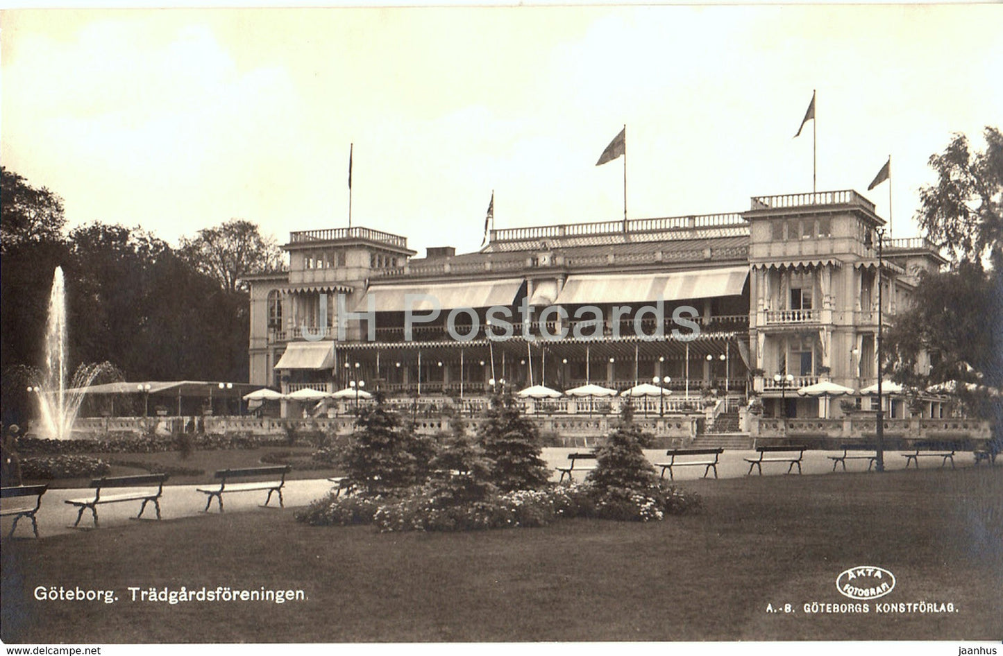 Goteborg - Tradgardsforeningen - 93 - old postcard - Sweden - unused - JH Postcards