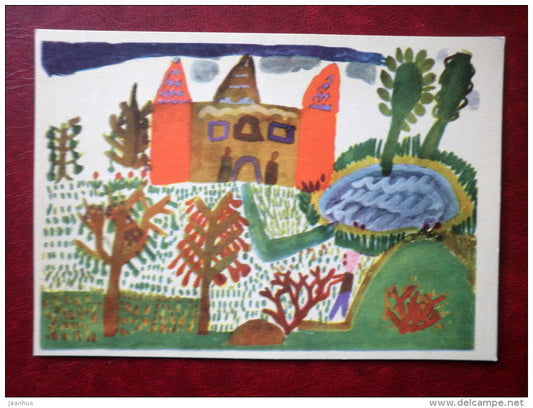 Fairy Garden - illustration by L. Kagovere - Juvenile Artists - 1970 - Estonia USSR - unused - JH Postcards