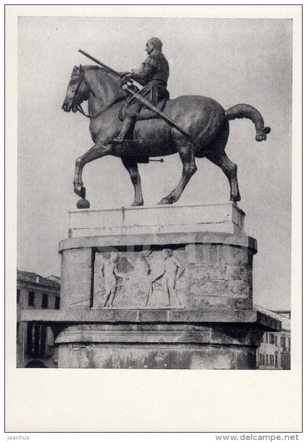 sculpture by Donatello - Equestrian statue of Gattamelata in Padua - Italian Art - 1964 - Russia USSR - unused - JH Postcards