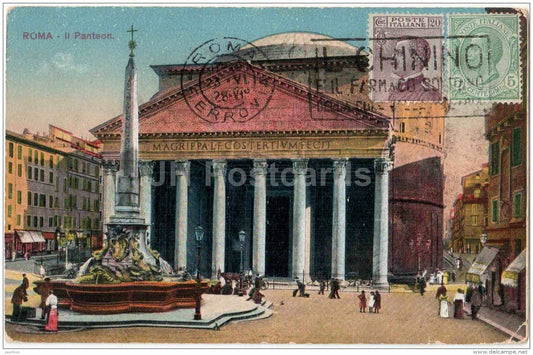 Il Panteon - Pantheon - Roma - Rome - 36 - Italia - Italy - sent from Italy Rome to Estonia 1928 - JH Postcards
