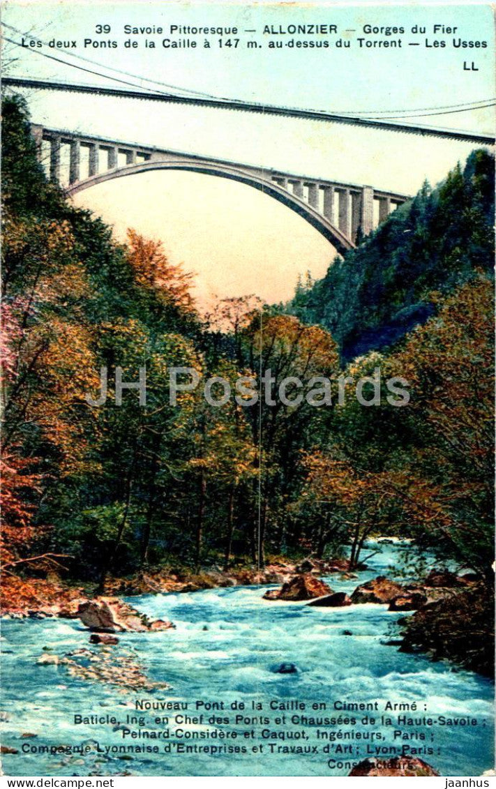 Allonzier - Gorges du Fier - Savoie Pittoresque - bridge - 39 - old postcard - France - unused - JH Postcards