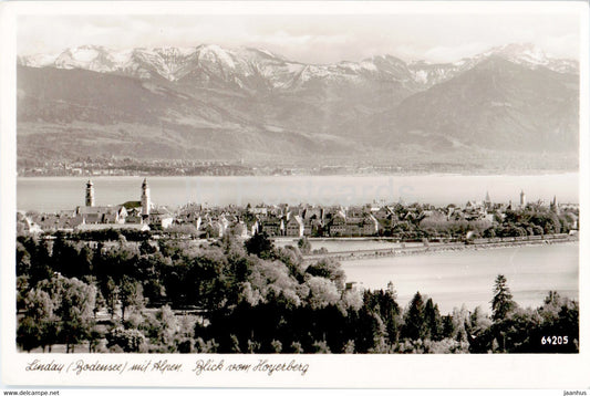 Lindau Bodensee mit Alpen - Blick vom Hoyerberg - 1962 - Germany - used - JH Postcards