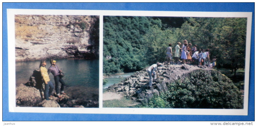 Goluboye (Blue) lake - Besletsky arched bridge - 1984 - Abkhazia - Georgia USSR - unused - JH Postcards