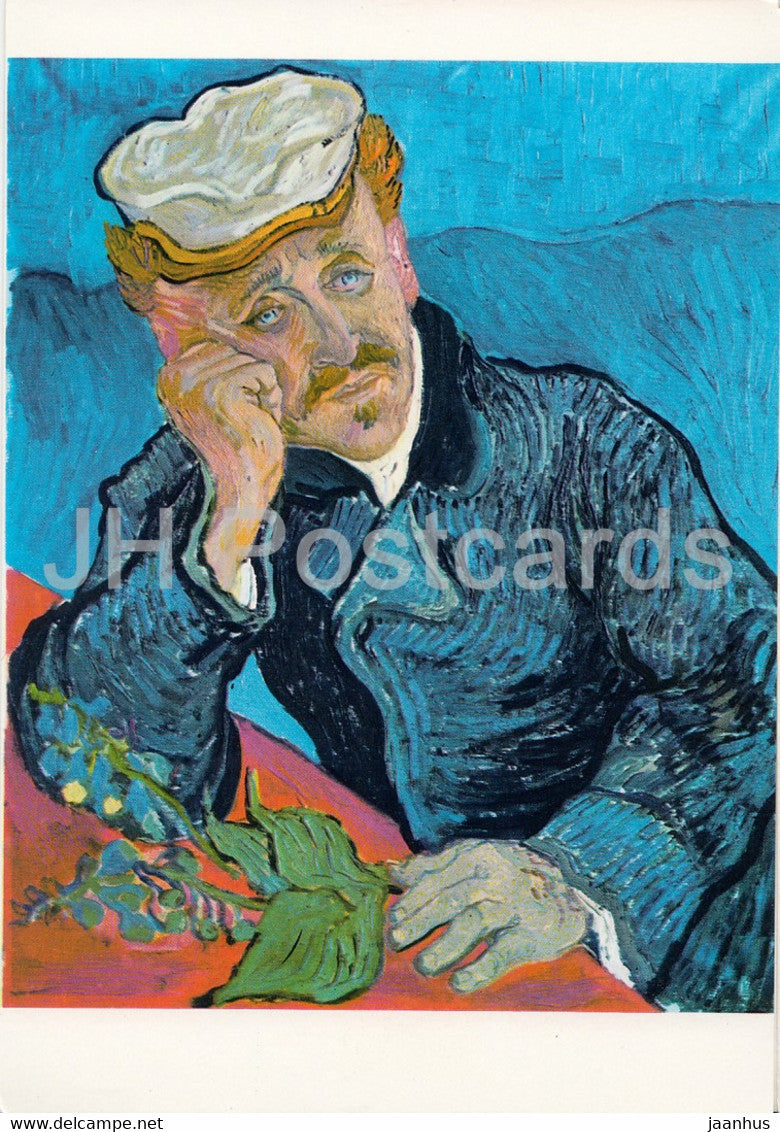 painting by Vincent van Gogh - Dr Gachet - Dutch art - Germany - unused - JH Postcards