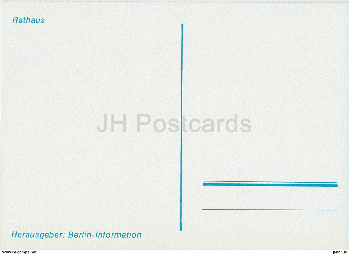 Berlin - Rathaus - printed on thin paper - Germany - unused