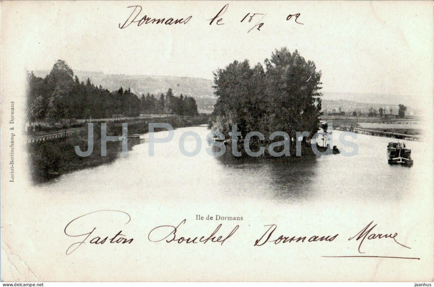 Ile de Dormans - old postcard - 1902 - France - used - JH Postcards