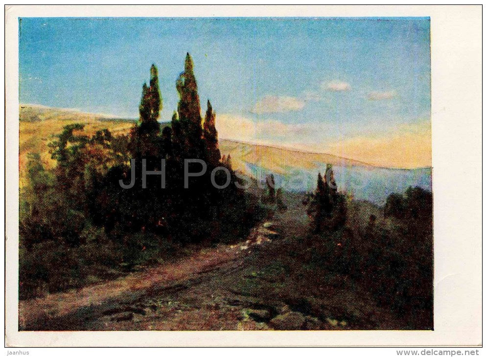 painting by F. Vasilyev - Evening in Crimea - russian art - unused - JH Postcards
