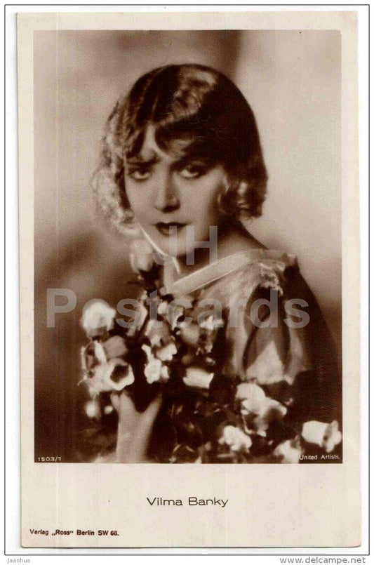 Vilma Banky - movie actress - film - 1503/1 - old postcard - Germany - unused - JH Postcards