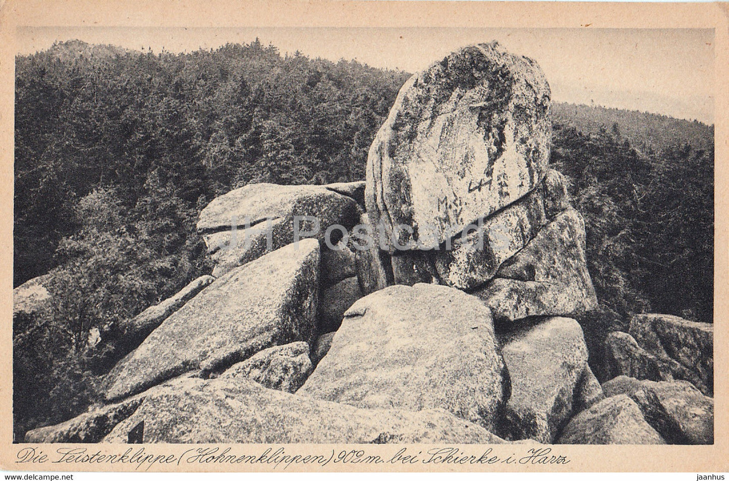 Die Leistenklippe - Hohnenklippen 902 m bei Schierke i Harz - 375 - old postcard - 1937 - Germany - unused - JH Postcards