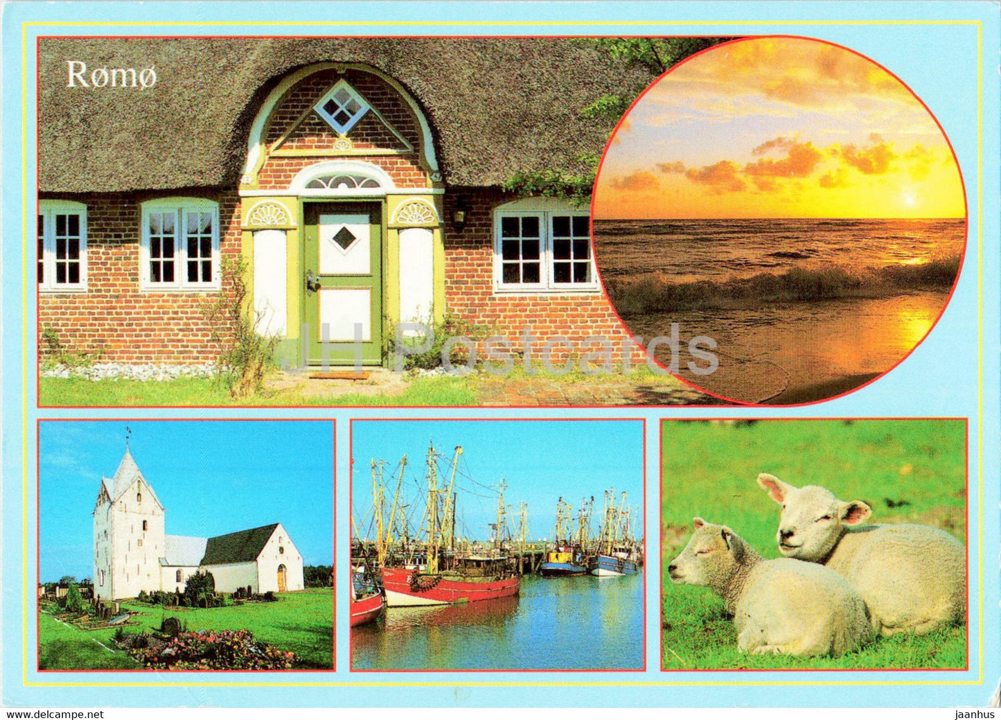 Romo - church - boat - sheep - 1994 - Denmark - used - JH Postcards