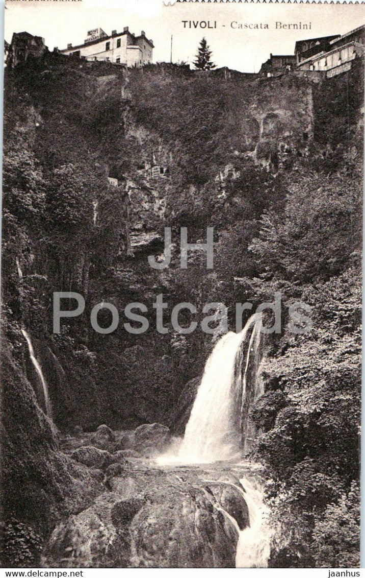 Tivoli - Cascata Bernini - waterfall - 180 - old postcard - Italy - unused - JH Postcards