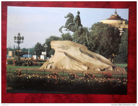 Leningrad - St. Petersburg - monument to Peter the Great - the Bronze Horseman - 1986 - Russia - USSR - unused - JH Postcards