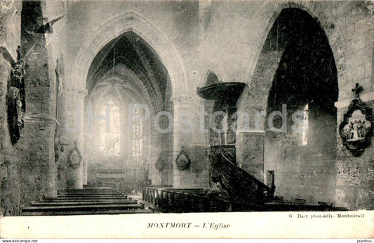 Montmort - L'Eglise - church - old postcard - France - used - JH Postcards