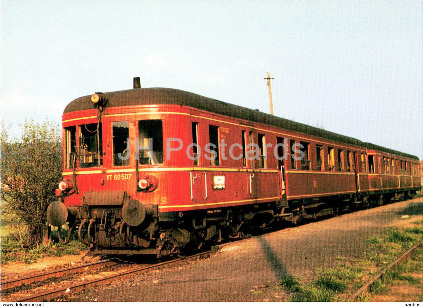 DB Dieselhydraulischer Triebwagen in Unterbibert - train - railway - locomotive - Germany - unused - JH Postcards