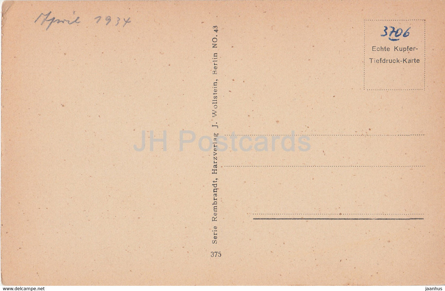 Die Leistenklippe - Hohnenklippen 902 m bei Schierke i Harz - 375 - alte Postkarte - 1937 - Deutschland - unbenutzt