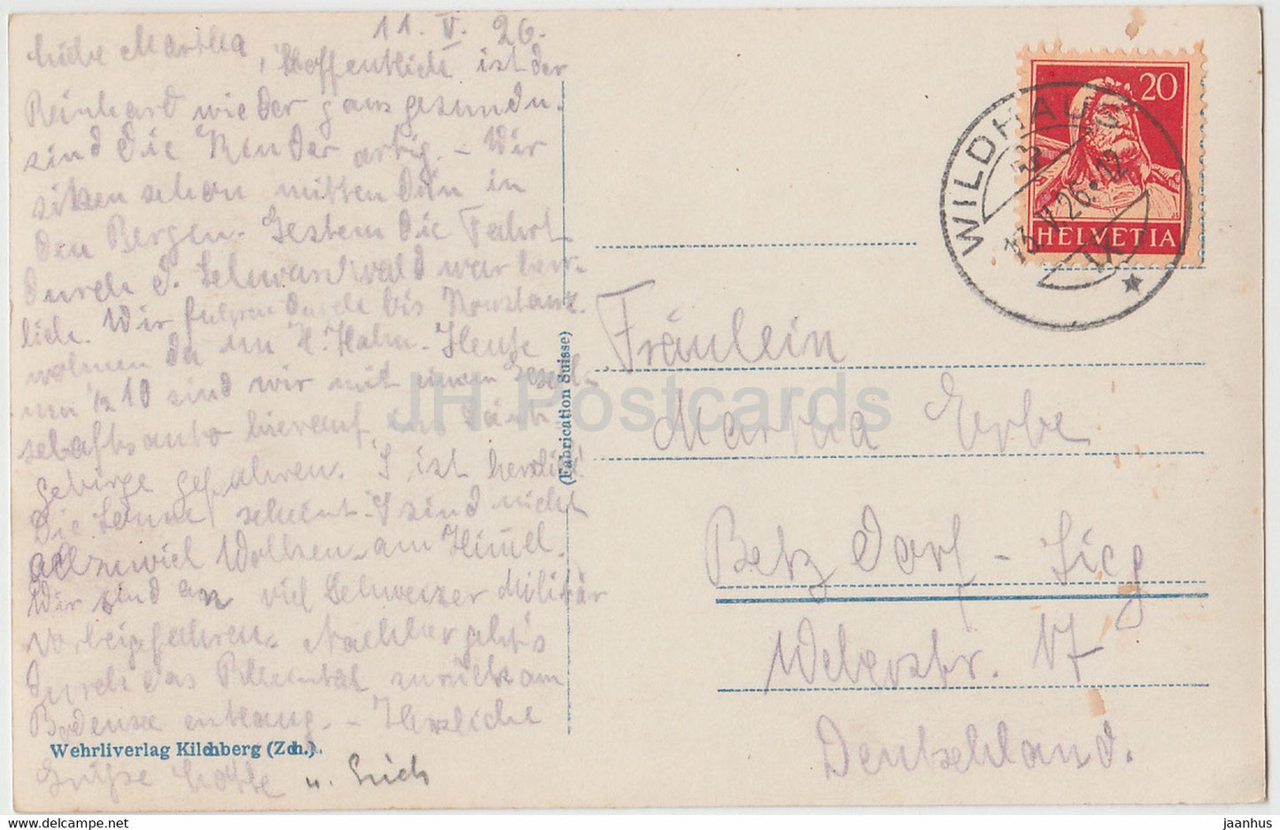Wildhaus - Kurhaus Acker - 30891 - alte Postkarte - 1926 - Schweiz - gebraucht