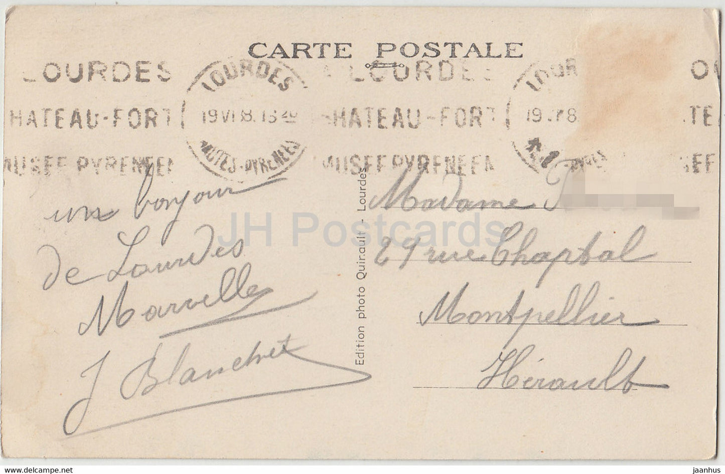 Lourdes - La Basilique et le Monument aux Morts - 34 - cathedral - old postcard - France - used