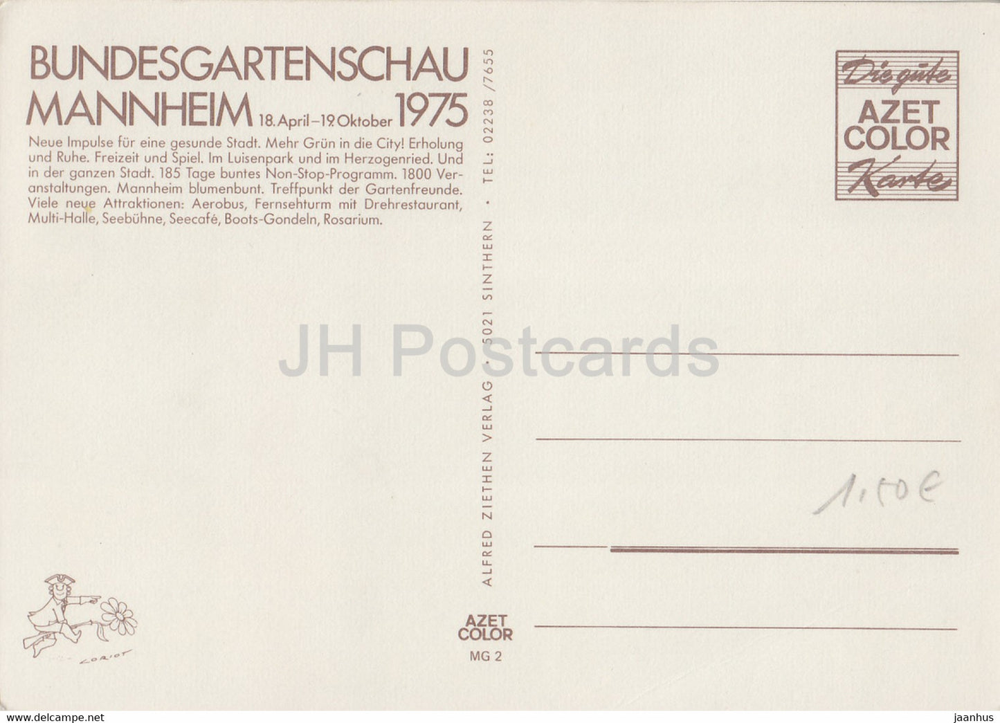 Mannheim - Stadt der Bundesgartenschau 1975 - Allemagne - inutilisé