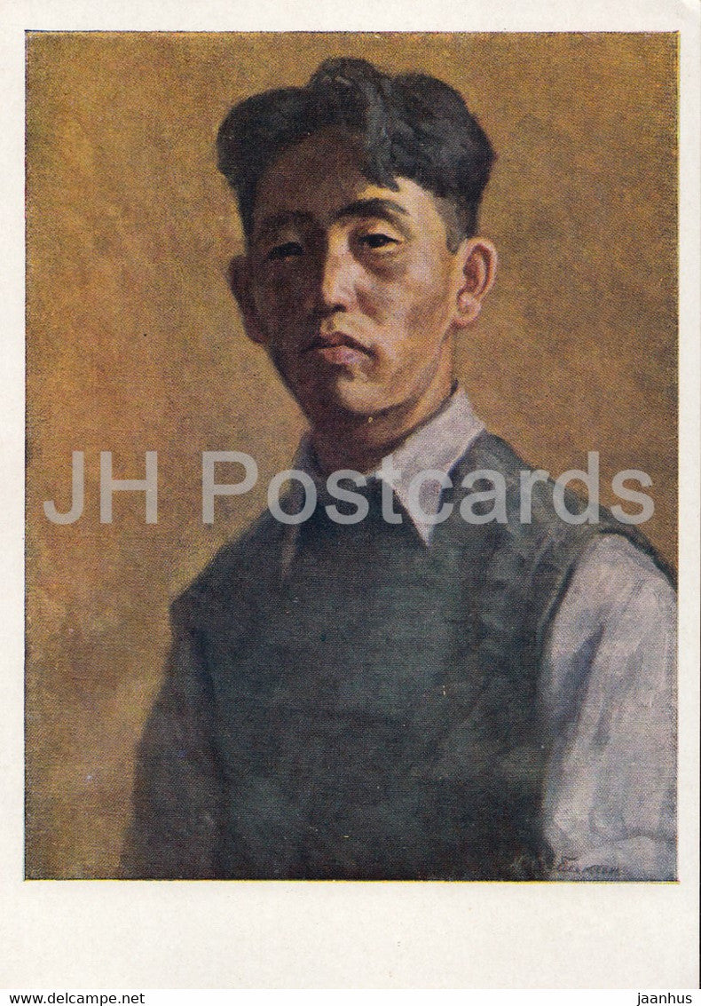 painting by A. Sobakin - Yakutian student - Yakutia Sakha Russian art - 1958 - Russia USSR - unused - JH Postcards