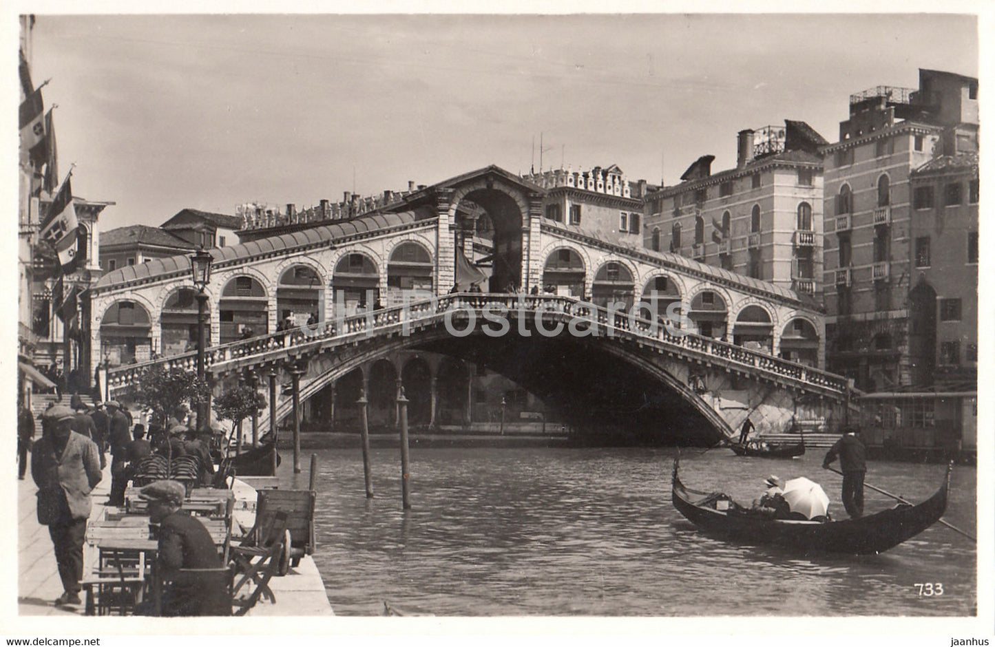 Venezia - Vendig - Venice - Ponte di Rialto - 733 - old postcard - Italy - unused - JH Postcards
