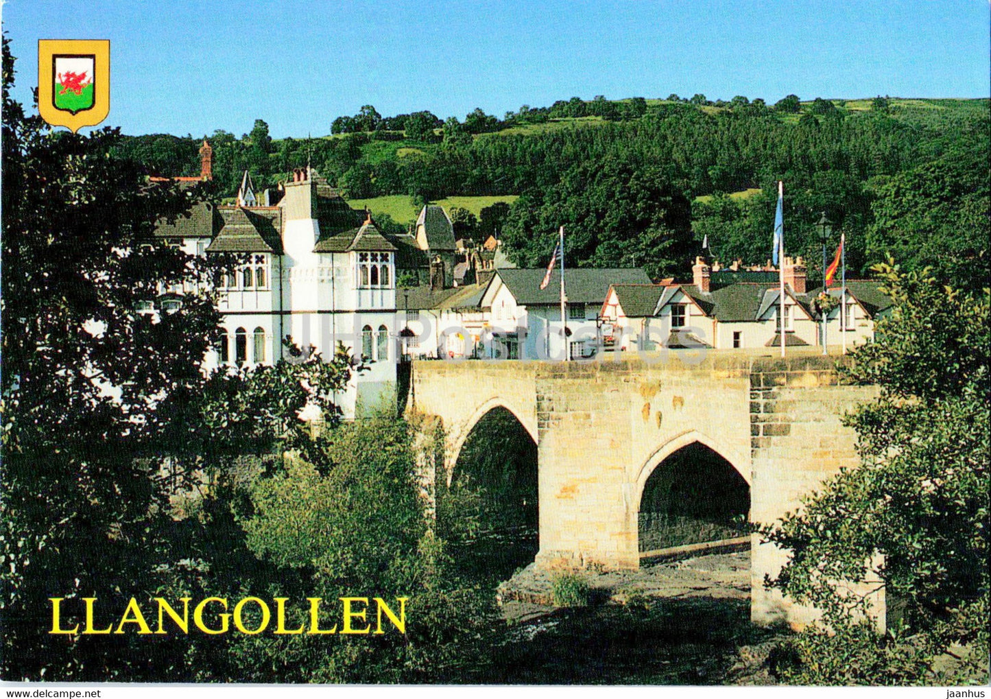 Llangollen Bridge spanning the river Dee - Wales - United Kingdom - unused - JH Postcards