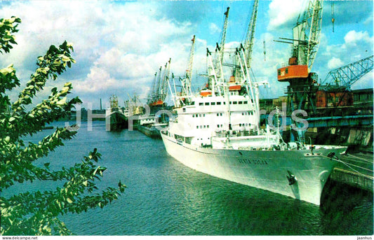 Kaliningrad - Konigsberg - Trading Port - ship - crane - 1975 - Russia USSR - unused - JH Postcards