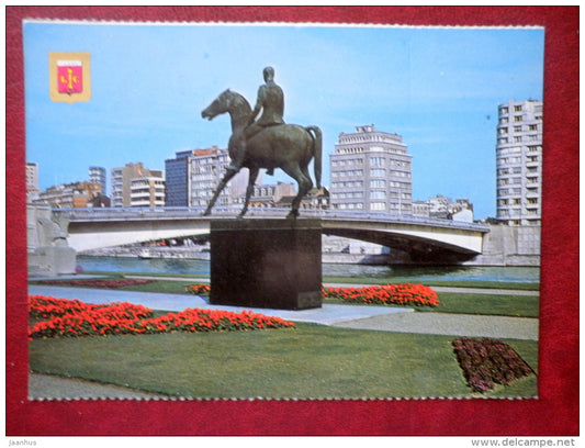 monument du Roi Albert - monument to king Albert - bridge - Liege - Belgium - unused - JH Postcards