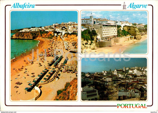Albufeira - Algarve - beach - multiview - 823 - 1990 - Potugal - used - JH Postcards