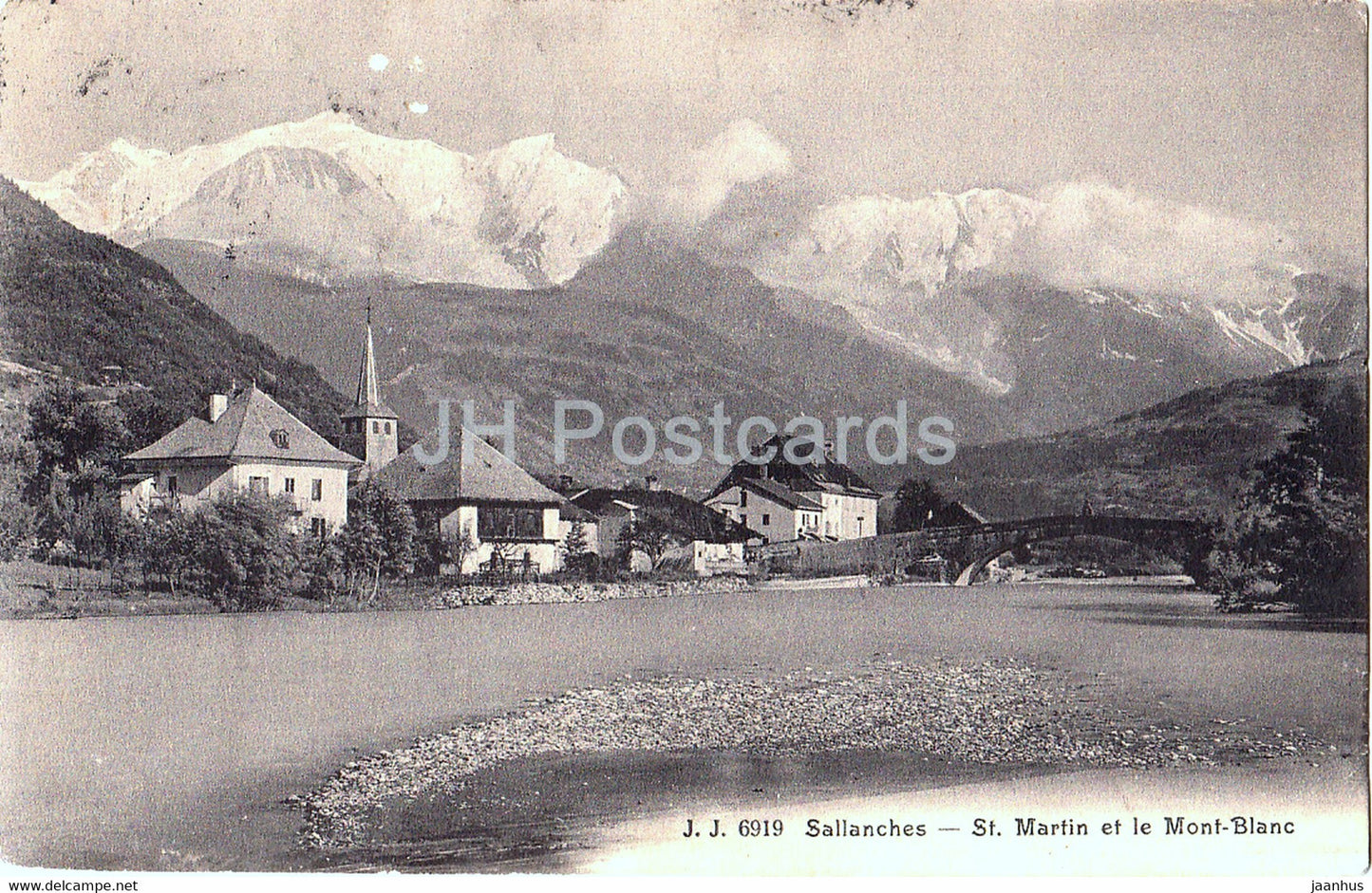 Sallanches - St Martin et le Mont Blanc - 6919 - old postcard - 1913 - France - used - JH Postcards