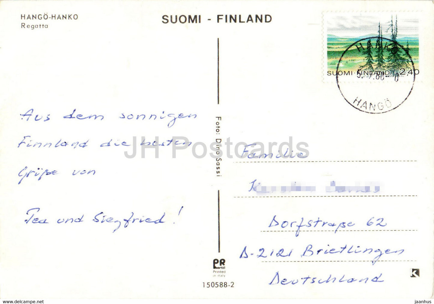 Hango - Hanko Regatta - bateau à voile - 1988 - Finlande - d'occasion
