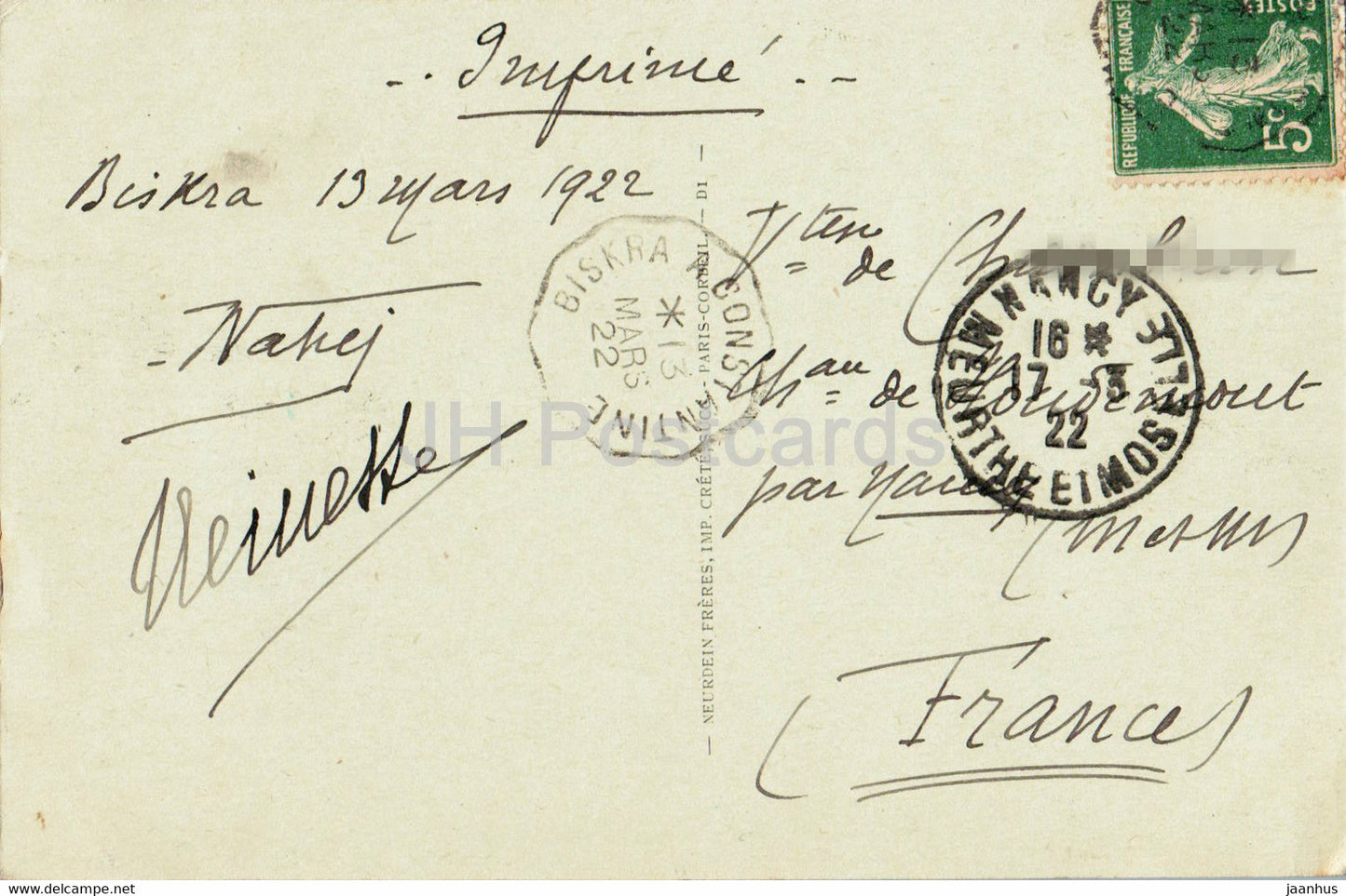 Ruines Romaines de Timgad - Vue Generale prise du Theatre - ancient - 130 - old postcard - 1922 - Algeria - used