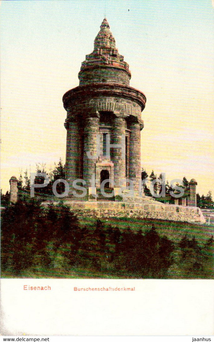 Eisenach - Burschenschaftsdenkmal - monument - 804 - old postcard - Germany - unused - JH Postcards
