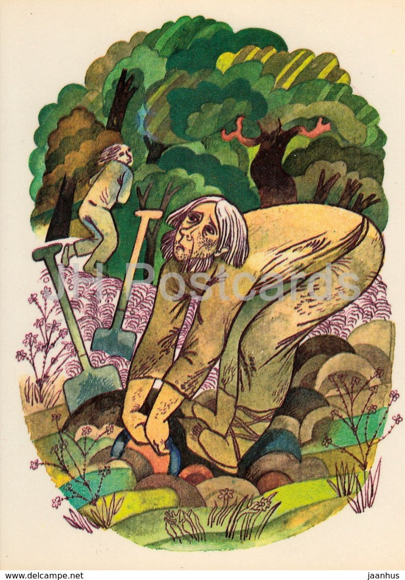 illustration by I. Raudsepp - A Money Pot - Estonian Fairy Tales - 1979 - Estonia USSR - unused - JH Postcards